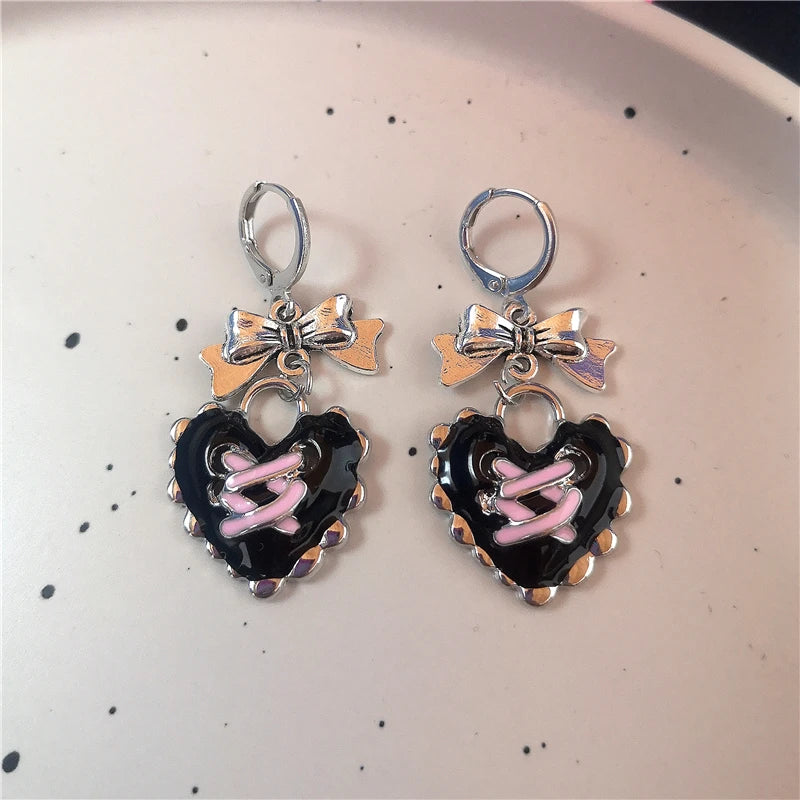 Goth Cutie Charm Hoops