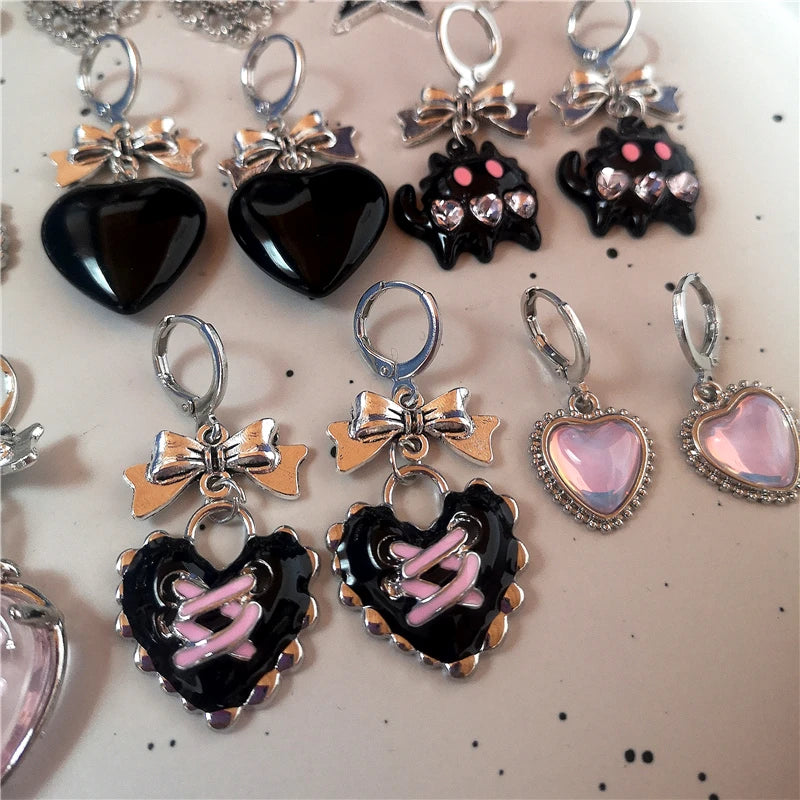 Goth Cutie Charm Hoops