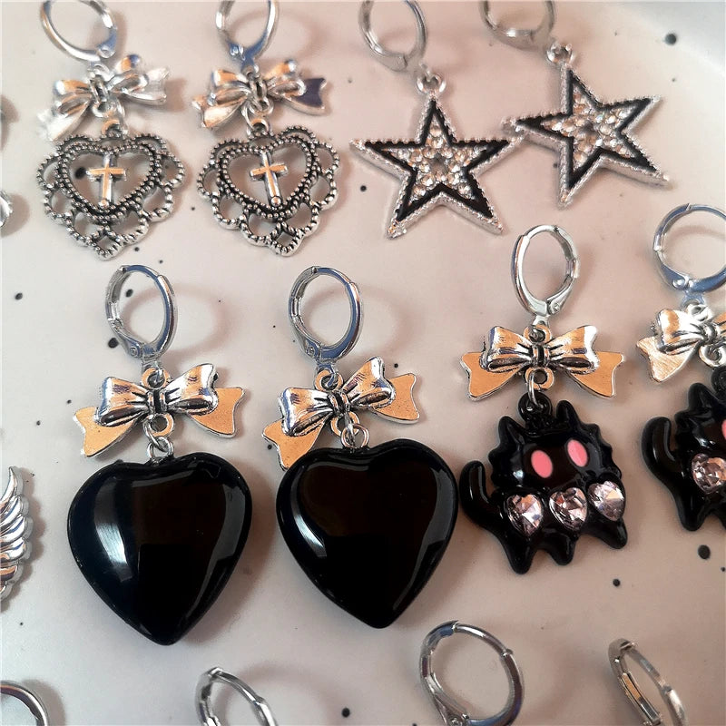 Goth Cutie Charm Hoops
