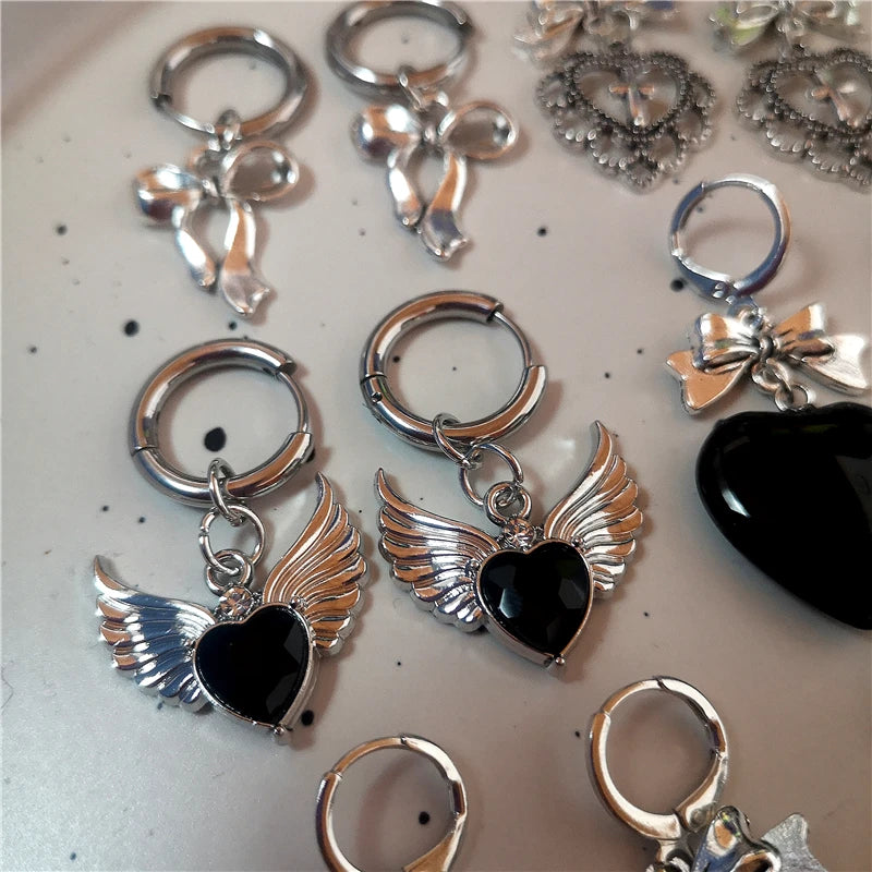 Goth Cutie Charm Hoops
