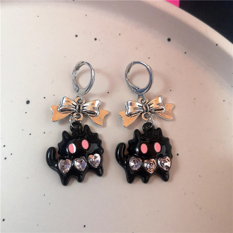 Goth Cutie Charm Hoops